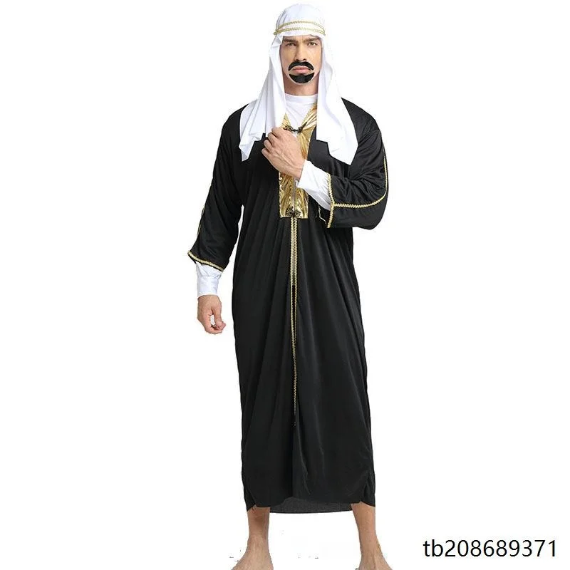 loween Costume Par Capo Principe Arabo Uomo Bla Musulmano Medio Oriente Dubai Abiti Etnici Spettacolo Teatrale Hanfu da Donna