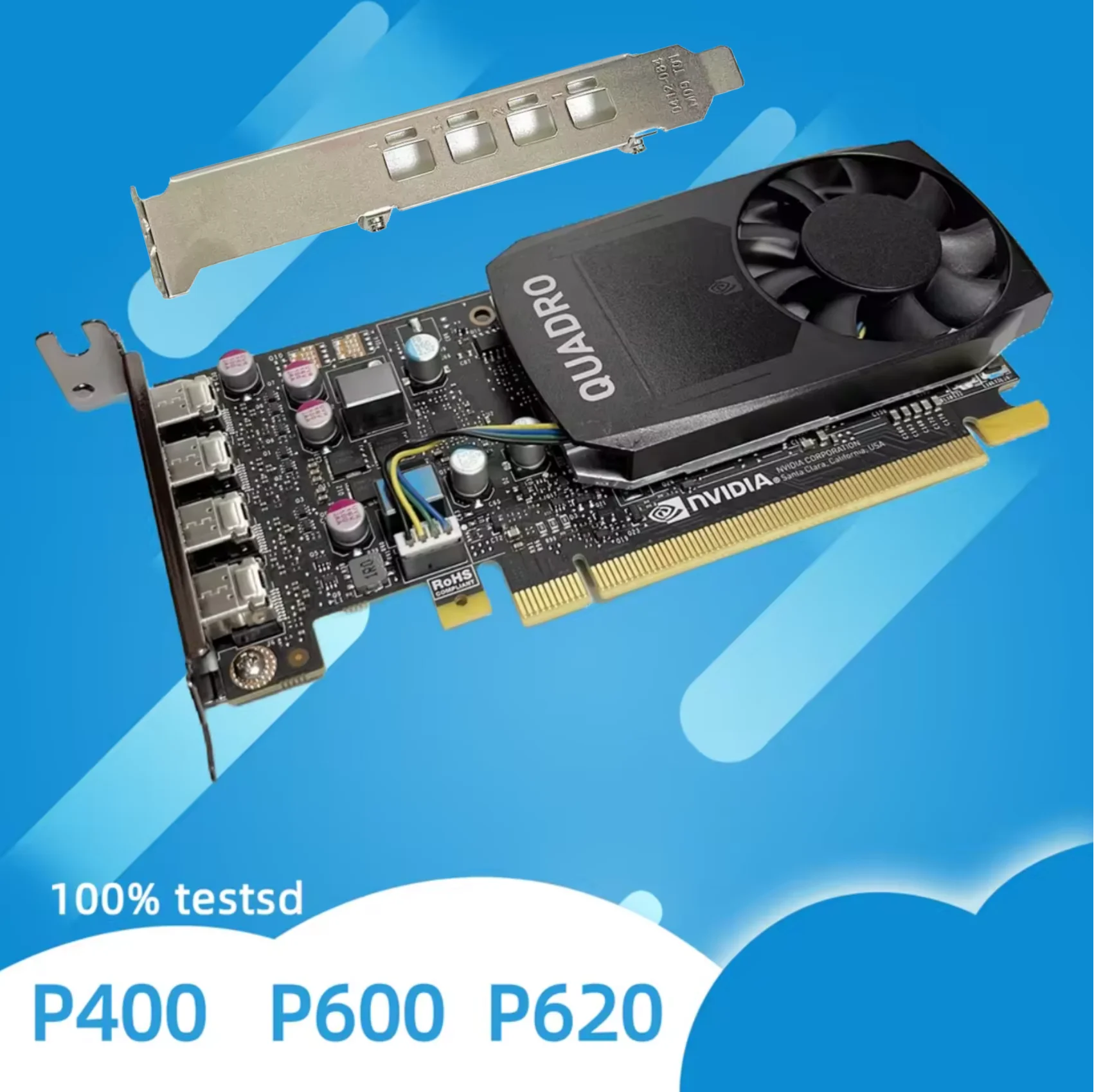 ل NVIDIA Quadro P400 P600 P620 2GB GDDR5 PCI Express 3.0 x16 Mini DP رسومات احترافية 100% تم اختبارها NVIDIA الأصلي Quadro