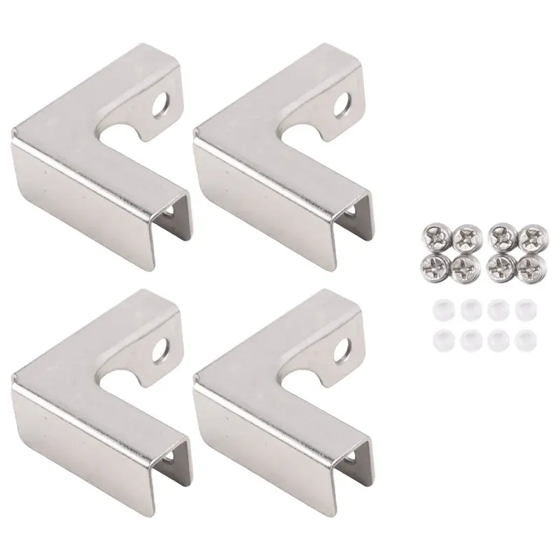 

ABUI-4Pcs L Type Glass Fixing Clip 2 Way Glass Connectors For 6-10Mm Furniture Hardware Glass Accessories