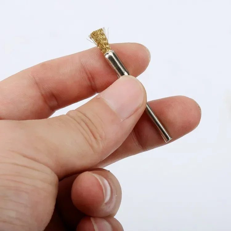 Brosse de polissage en fil d'acier, 25 pièces, 5mm, en laiton, pour perceuse électrique, outils de livres