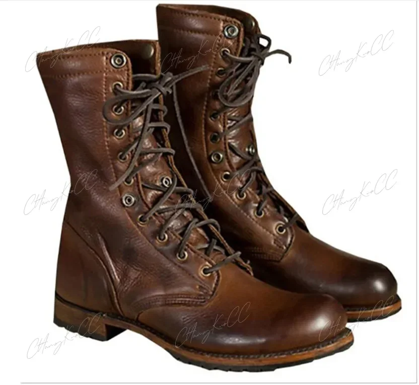 Le scarpe da uomo medievali sono vendono stivali da moto da pilota Aankle vittoriano rinascimentale Haween con pelle PU