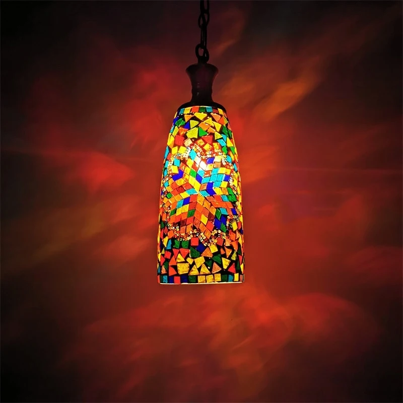 

Turkish Mosaic Pendant Lights Vintage Ceiling Hanging Lamp Stained Glass Lampshade Pendant Lamp Home Bar Cafe Restaurant Decor