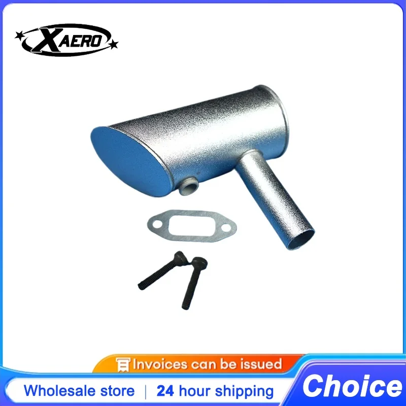Original DLE40 Single Port Exhaust Muffler, High Performance Stainless Steel Pipe for RC Airplane Helicopter Gas Engine