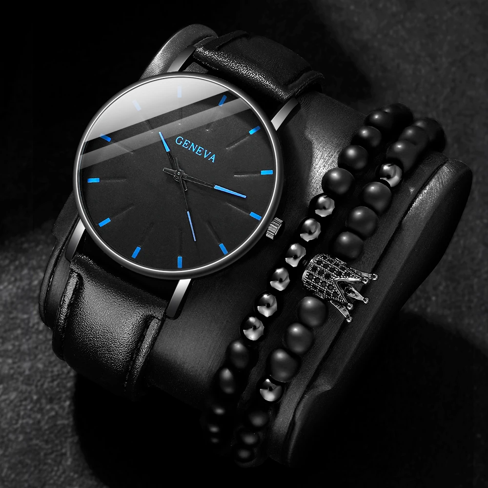 3Pc Men's New Quartz Watch, Practical And Versatile, The Best Choice For Giving Gifts To Fathers And Boyfriends (No Box Given)