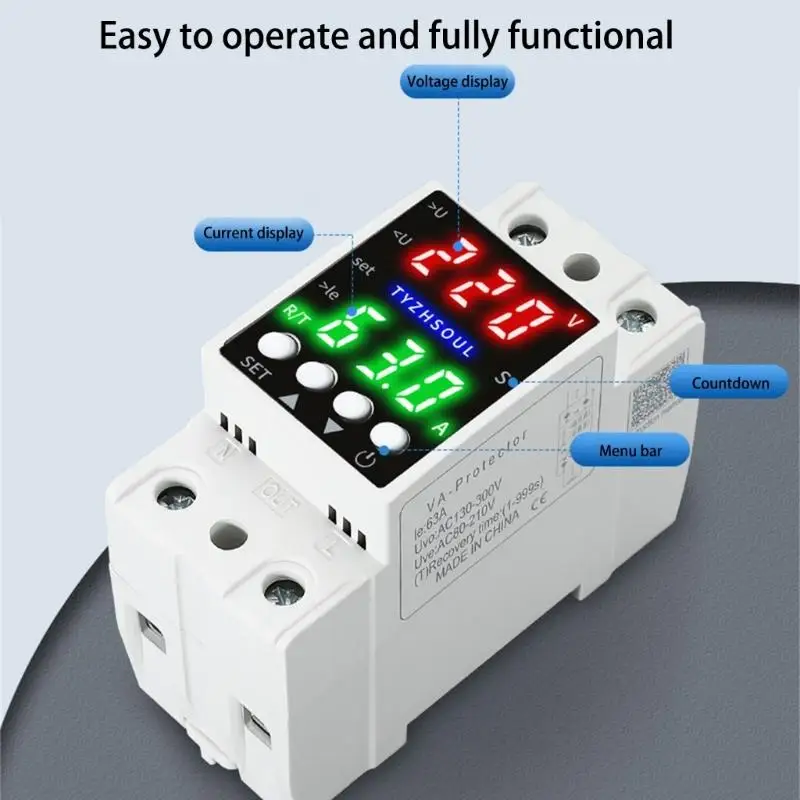652F Over Voltages Current & Under Voltages Protective Device Adjustable Voltages Protectors Relays Din Mount Enduring
