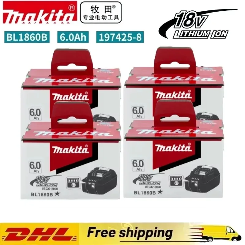 

Genuine 6AH makita BL1860 6ah Battery Power Tools Li-ion Replacement LXT BL1850 BL1840 for 18V Screwdriver with BMS 18v battery