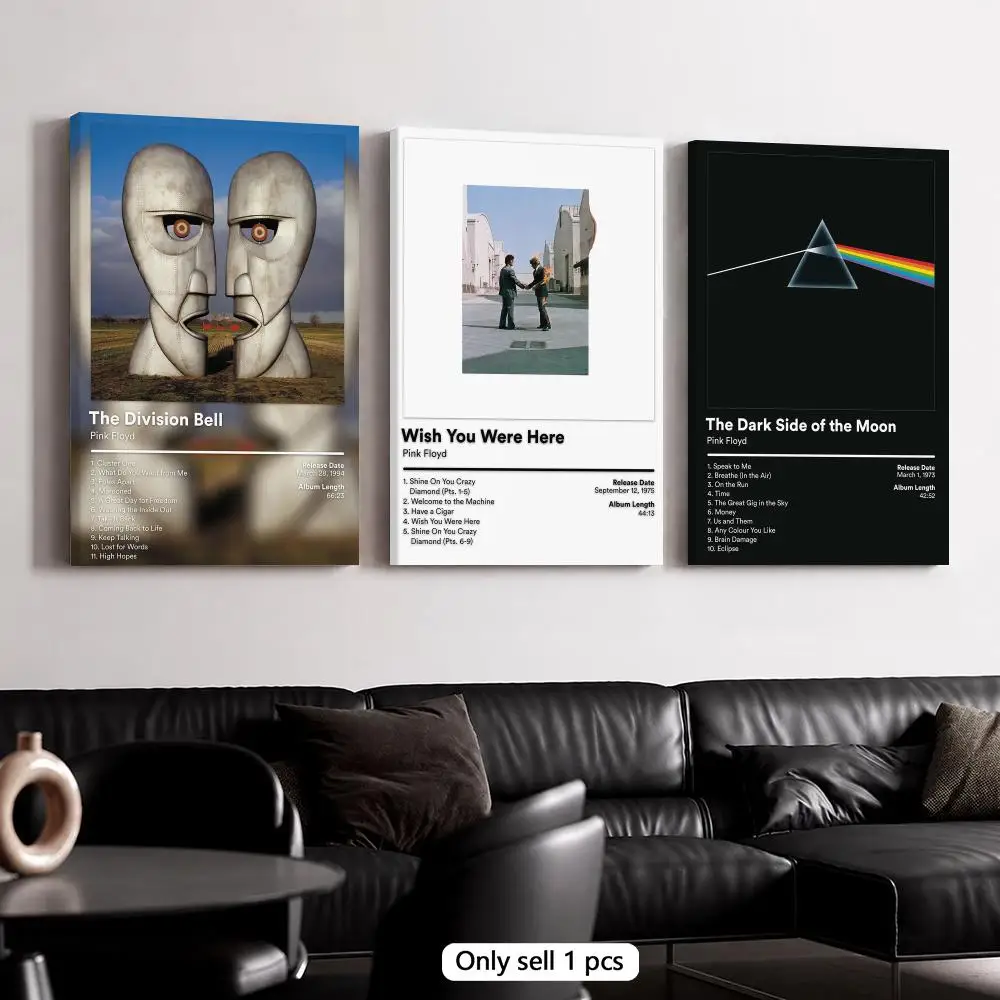 Band P-Pink Floyd Album Cover Framed Wall Painting Canvas Poster Wooden Stretcher Frame Inner Frame Kit for Wall Art Painting