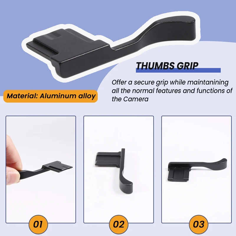 ●Metal Hot Shoe Cover Thumb Grip for X100F X100T X70 X-E3 X-A1 X-A2 X-A3 X-A5 X-M1 XA3 XE3 Black