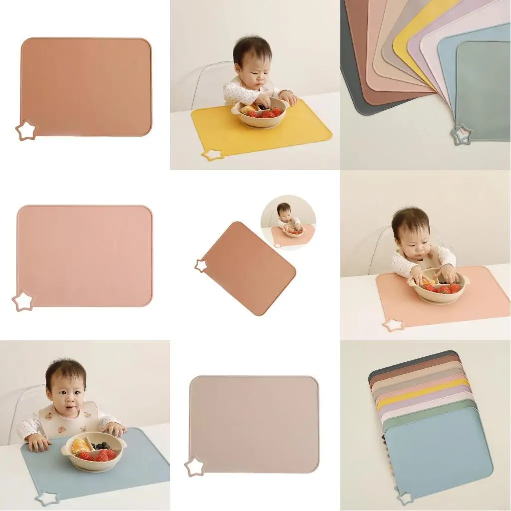 

Baby Mats Flexible Placemats for Toddlers Child Silicone Eating Table Mat L8RB