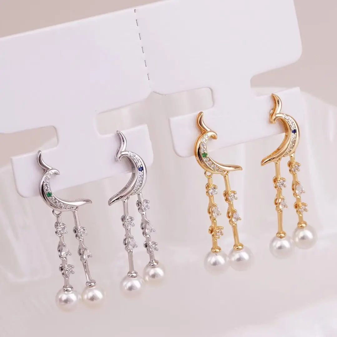 S925 Sterling Silver Earrings Base Findings Mountings Jewelry Mounts Fittings Accessories for 6-7mm Pearls 3 pairs/lot