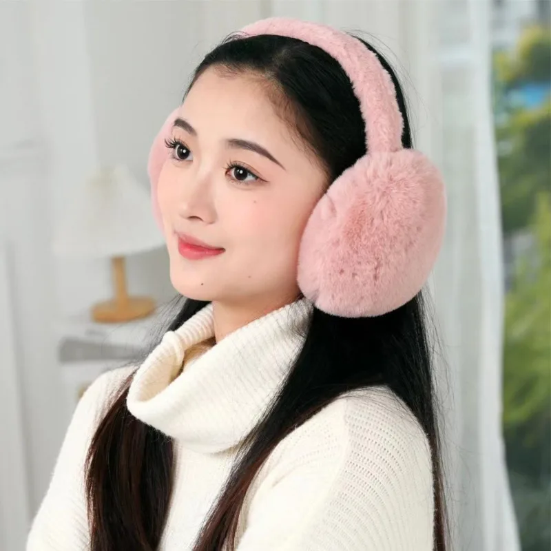 Coreano Moda Donna Inverno Peluche Paraorecchie Pieghevole Carino A Prova di Freddo Tappi Per Le Orecchie di Pelliccia Kawaii Solido Scaldino