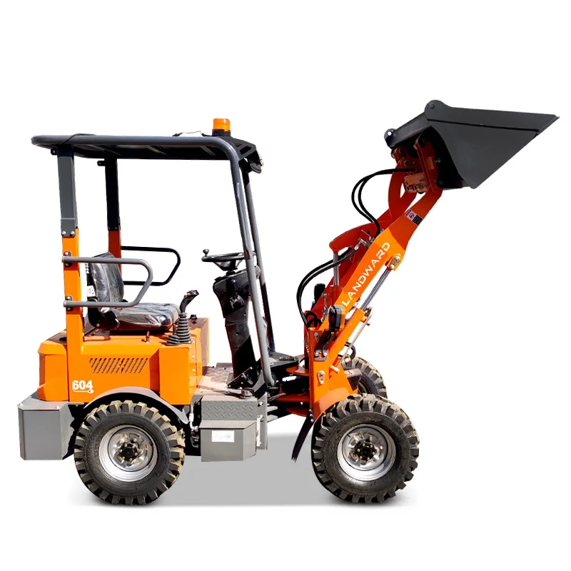 China LANDWARD High Quality Mini Loader Electric 4 In 1 Bucket Electric Battery Loader With Attachments Agriculture Customized