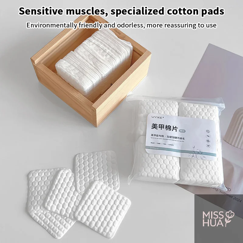 هوا هوا 200 قطعة مسمار لوحة قطن مزيل طلاء الأظافر جل نظيفة مانيكير المناديل خالية من الوبر مناديل القطن الأنظف ورقة منصات الورنيش أداة