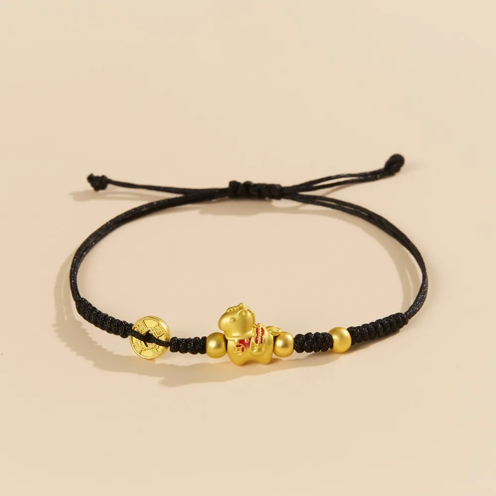

Chinese Style Horse Year Bracelet Zodiac Year New Year Hand Rope Lucky Pony Red Rope Fu Character Pendant Blessing