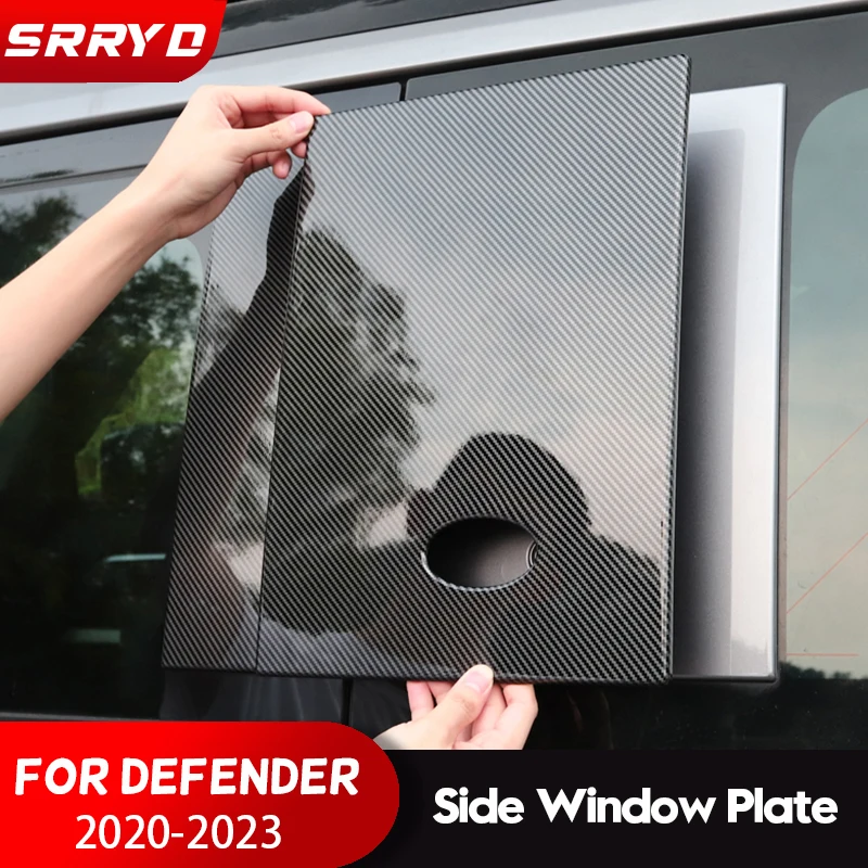 

For Land Rover Defender 110 2020-2022 Aluminum Alloy Black Car Side Window Protection Decorative Plate Car Interior Accessories