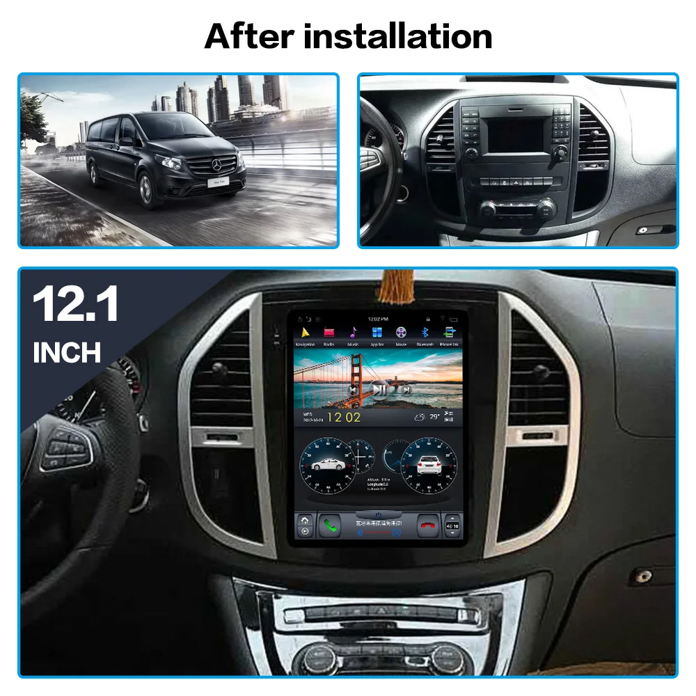 Android Car Radio For Mercedes Benz W447 Vito 3 2014-2021 GPS Navigation Multimedia Stereo Head Unit Audio Video Player Carplay