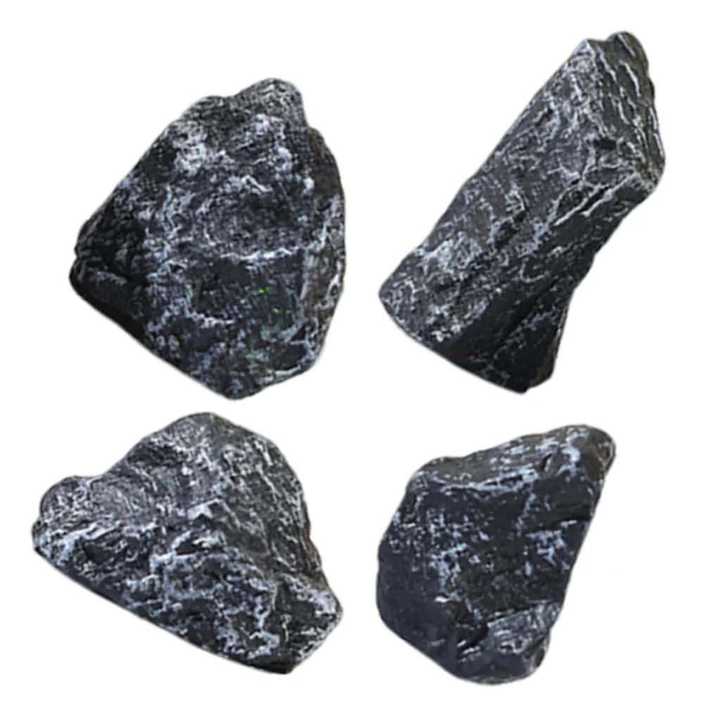 4 Pcs Simulated Rockery Ornaments Terrarium Fake Rocks Resin Crafts Indoor Stone Decoration Synthetic Miniature Landscape Micro