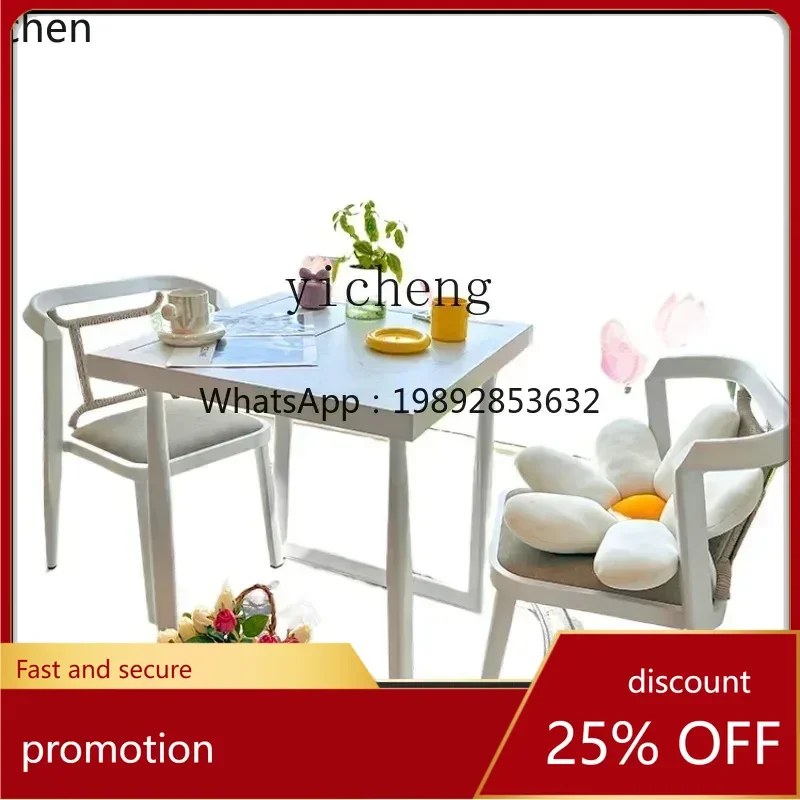 

HT Балконные трехсекционные столы и стулья, комбинация небольших квартир, зона отдыха на открытом воздухе, водонепроницаемый стол и два стула