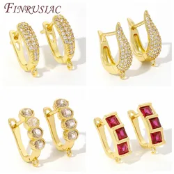 18K Real Gold Plated Crystal Zirconia Earring Hooks Clasps,Shvenzy Earwires,Fasteners For Earrings,DIY Earring Accessories