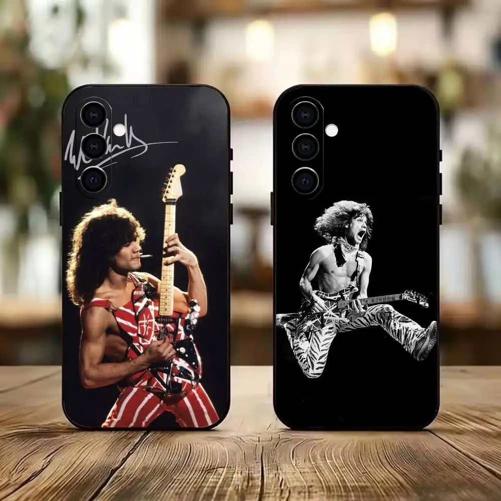 Guitar God E-Eddie Van Halen  Phone Case For Samsung A73 20,21s,22,31,32,52,53,72 Soft Black Shell