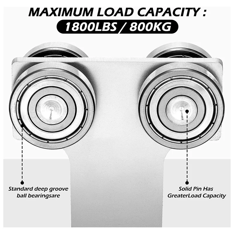 4 Wheel T Trolley Assembly Channel Trolley Track Hanger 2 Pcs Electric Hoist Installation Roller 2 Pcs Trolley Support