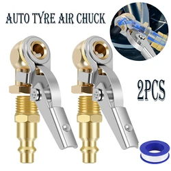 2Pcs Car Air Pump Nozzle Adapter 1/4inch FNPT Tire Air Chucks Car Inflator Valve Connector Clamp Car Inflator Valve Connector
