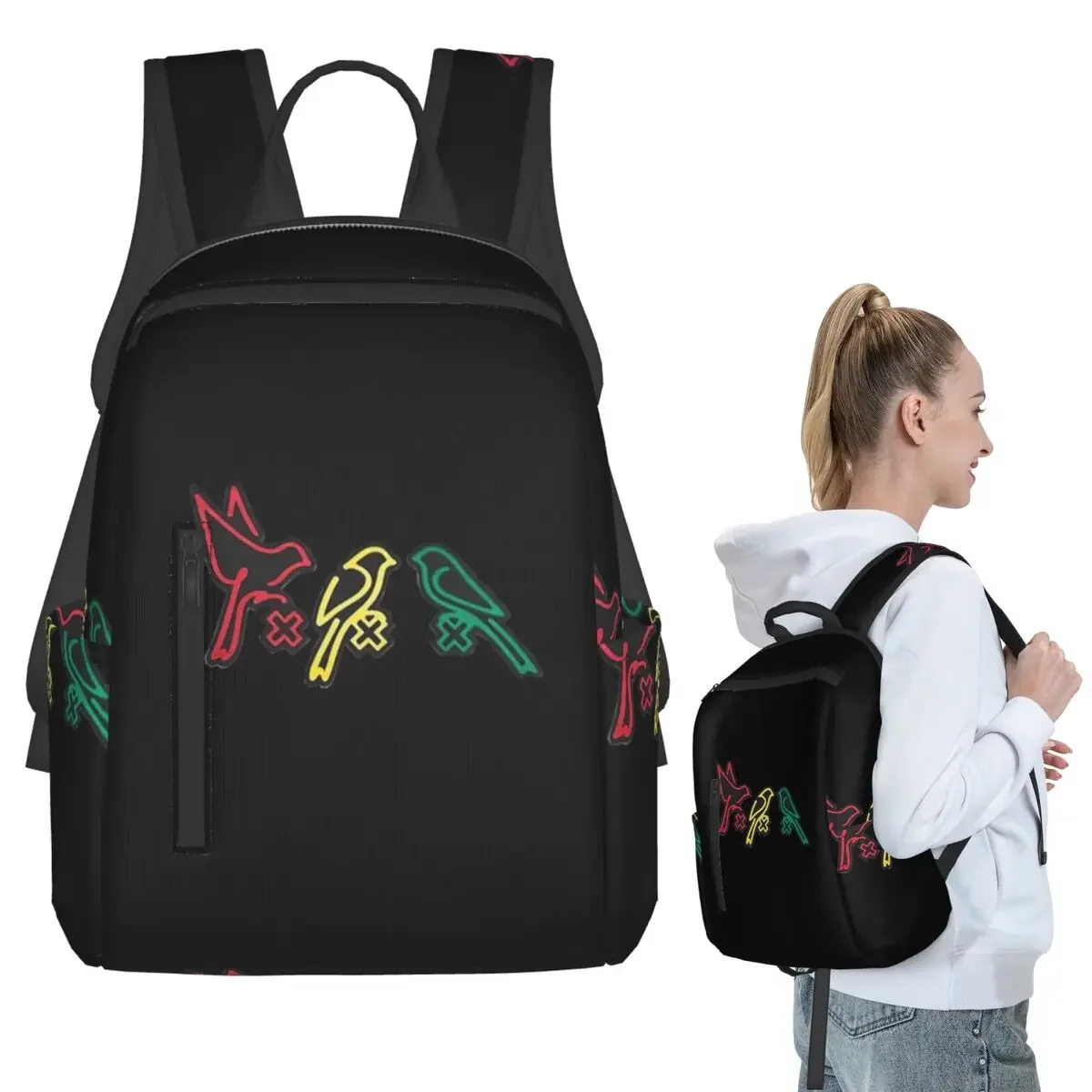 Bob Marley Ajax - Three Little Birds Floor Pillow Yuysnoofzil Backpack Student BookBag Kids School Bag Computer Boys Girls