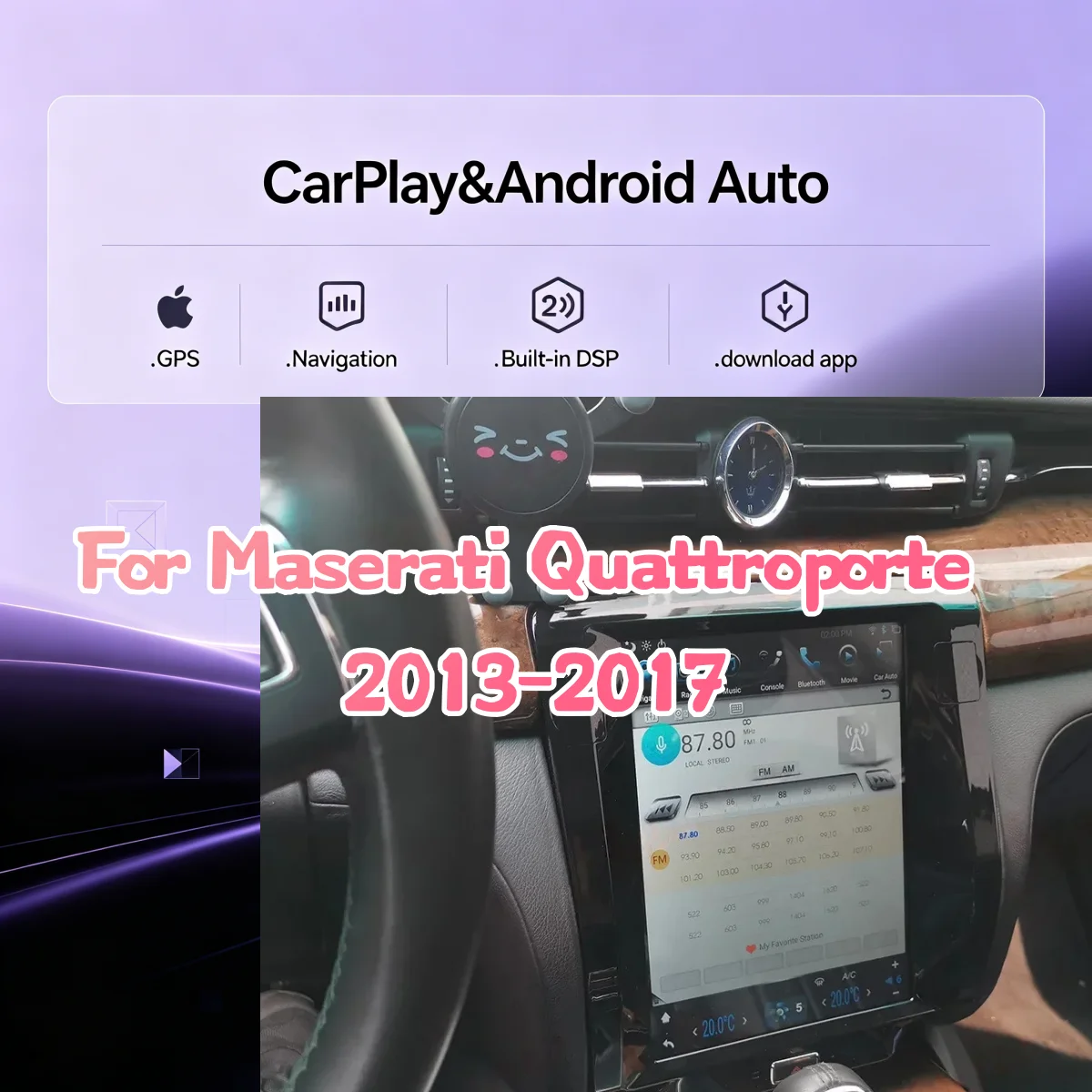 

Android 13 Qualcomm Touch Screen Car Radio For Maserati Quattroporte 2013-2017 Carplay GPS Navigation Stereo Head Unit Bluetooth