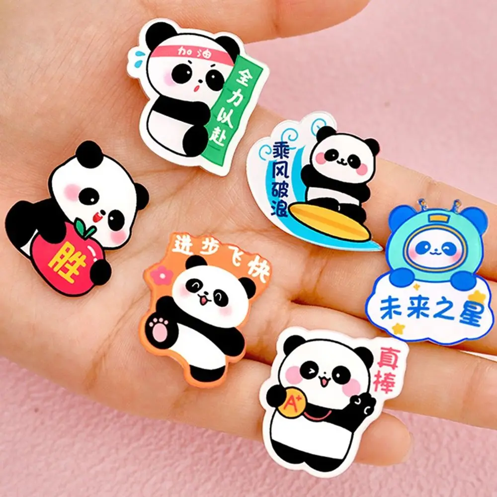 Chinese Style Cartoon Panda Brooch Cute Fashion Children's Acrylic Badge Interesting Creative Inspirational Word Badge Student