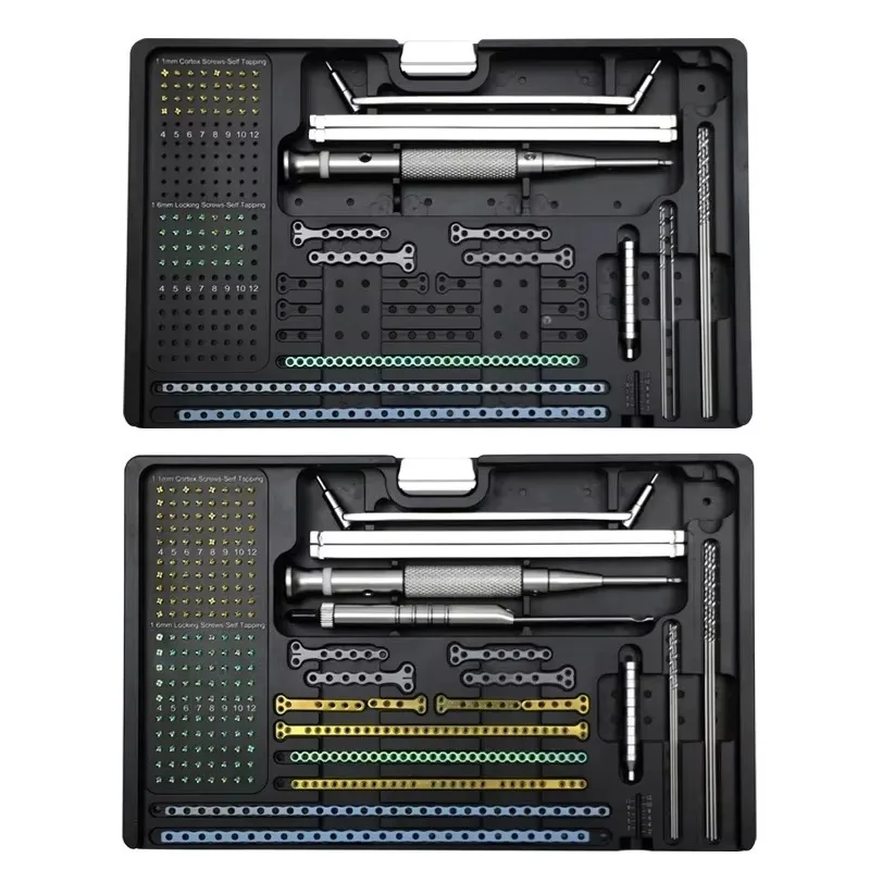 

Mini Titanium Locking Plate System Kit Orthopedic Veterinary Surgical Instruments Set for Small Pets 1.1 1.6mm