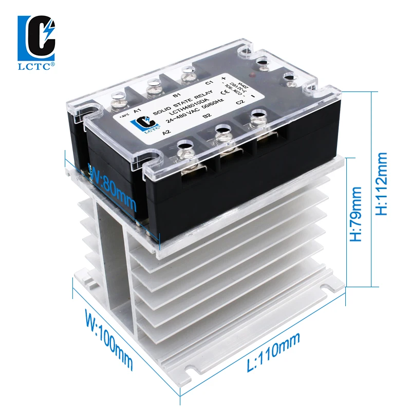 10A 25A With Radiator Integrated 3-32VDC Control Three Phase Solid state Relay for Swithc On-Off