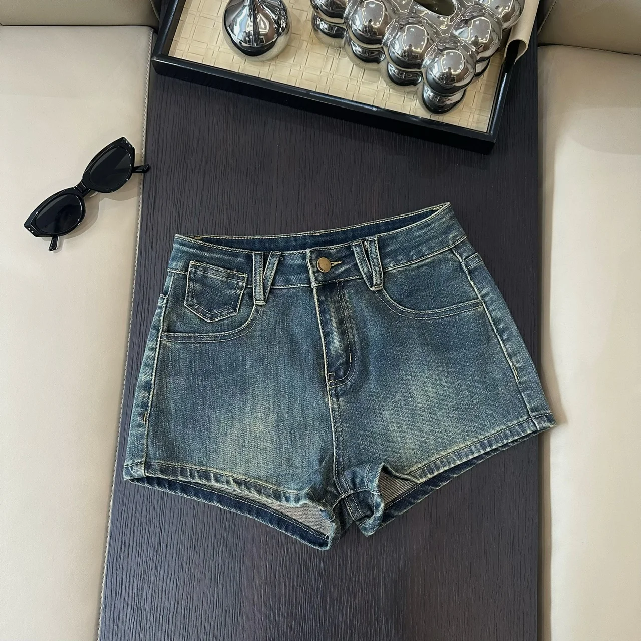 

2025 Summer Women Abi Y2k Streetwear Gyaru Denim Shorts Low Waist 2000s Japanese Harajuku Jean Hot Pants Korean Fashion Vintage