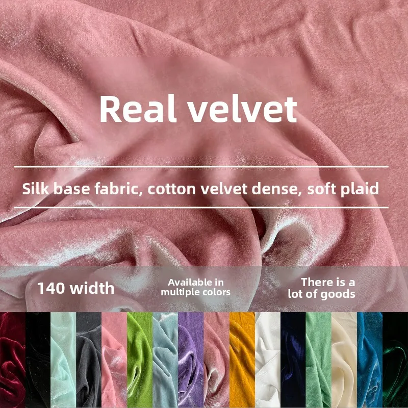 

Solid Color Mulberry Silk Velvet Fabric for Cheongsam Dress Pants Fabrics By The Yard Diy Sewing Material Cloth