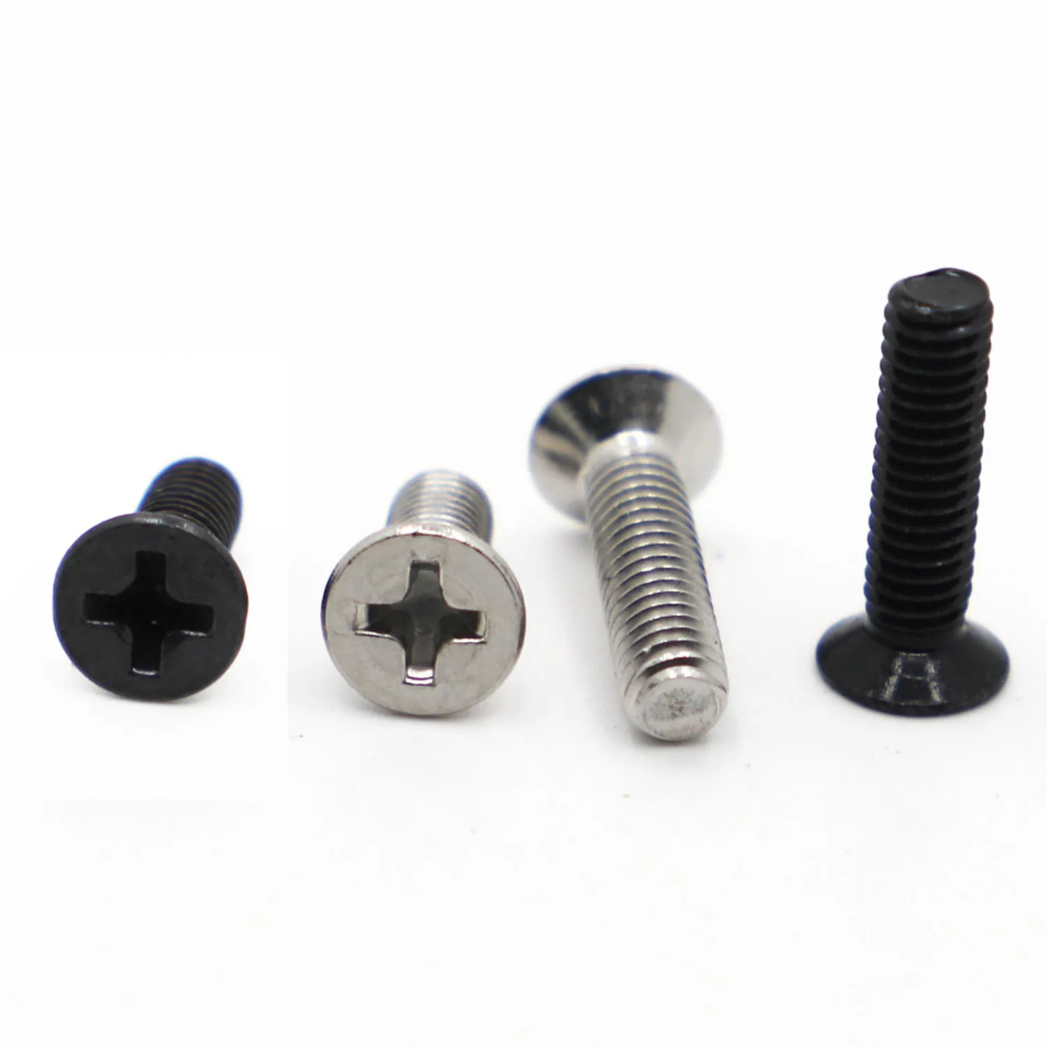 20PCS/lot Cross Phillips Flat Countersunk Head Screw Bolt M1 M1.2 M1.4 M1.6 M2 M2.5 M3 M4 Black Steel /304 Stainless steel GB819