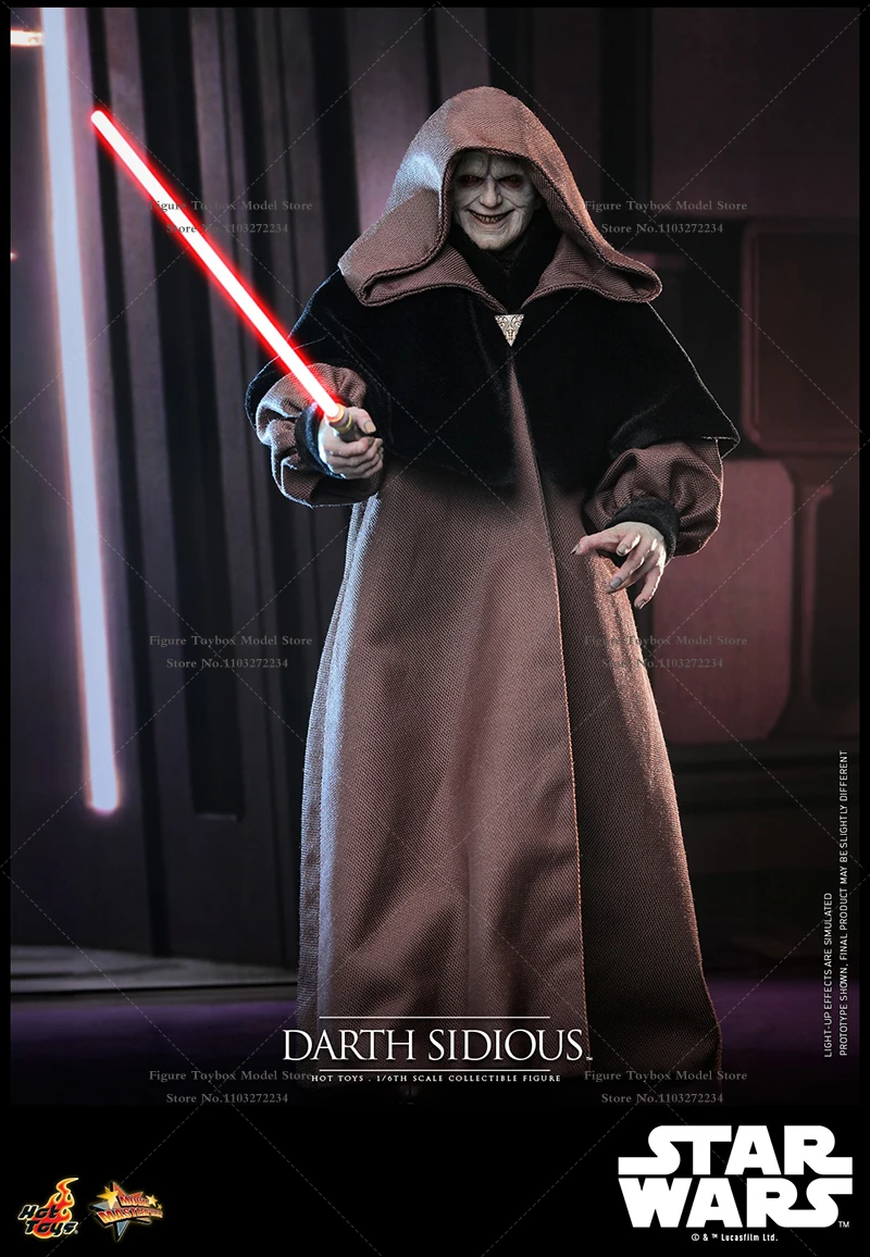 Ht mms745 1/6 figura de ação colecionável darth sidious star wars filme simulação de papel delicado 12 "modelo de estatueta hottoys