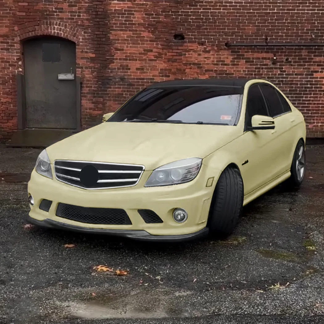

For Mercedes Benz C-Class C63 AMG W204 2007 To 2010 Pre-LCI Spoiler Splitter Cover Guard Protector Kit Car Front Chin Bumper Lip