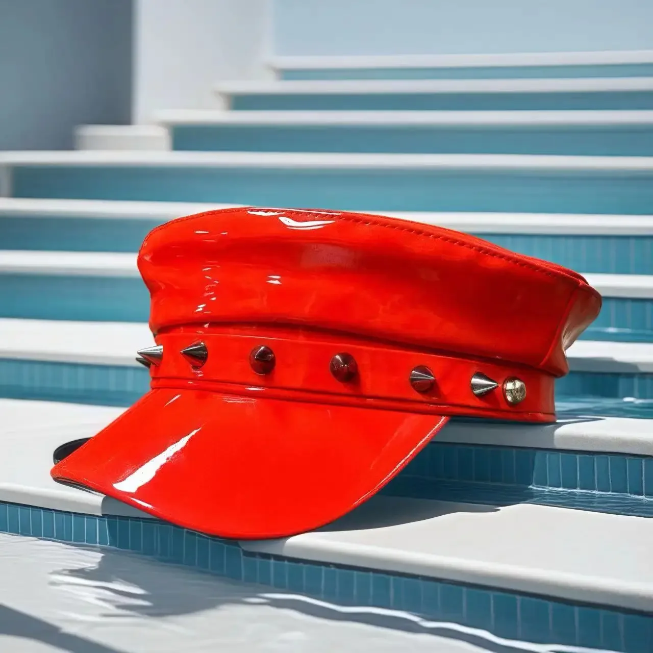 HongLuan Chapéu de fantasia de Halloween Steampunk de couro preto, chapéus de capitão para mulher de festival de homem ardente, acessórios femininos de cosplay