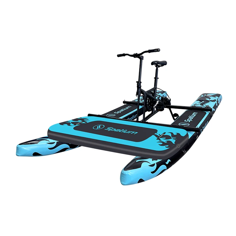 Spatium 2023 New Collection Popular Single Fishing Water Game Kayak Con Inflatable Pedalo Floating Bike Pedal Bicycle Boat