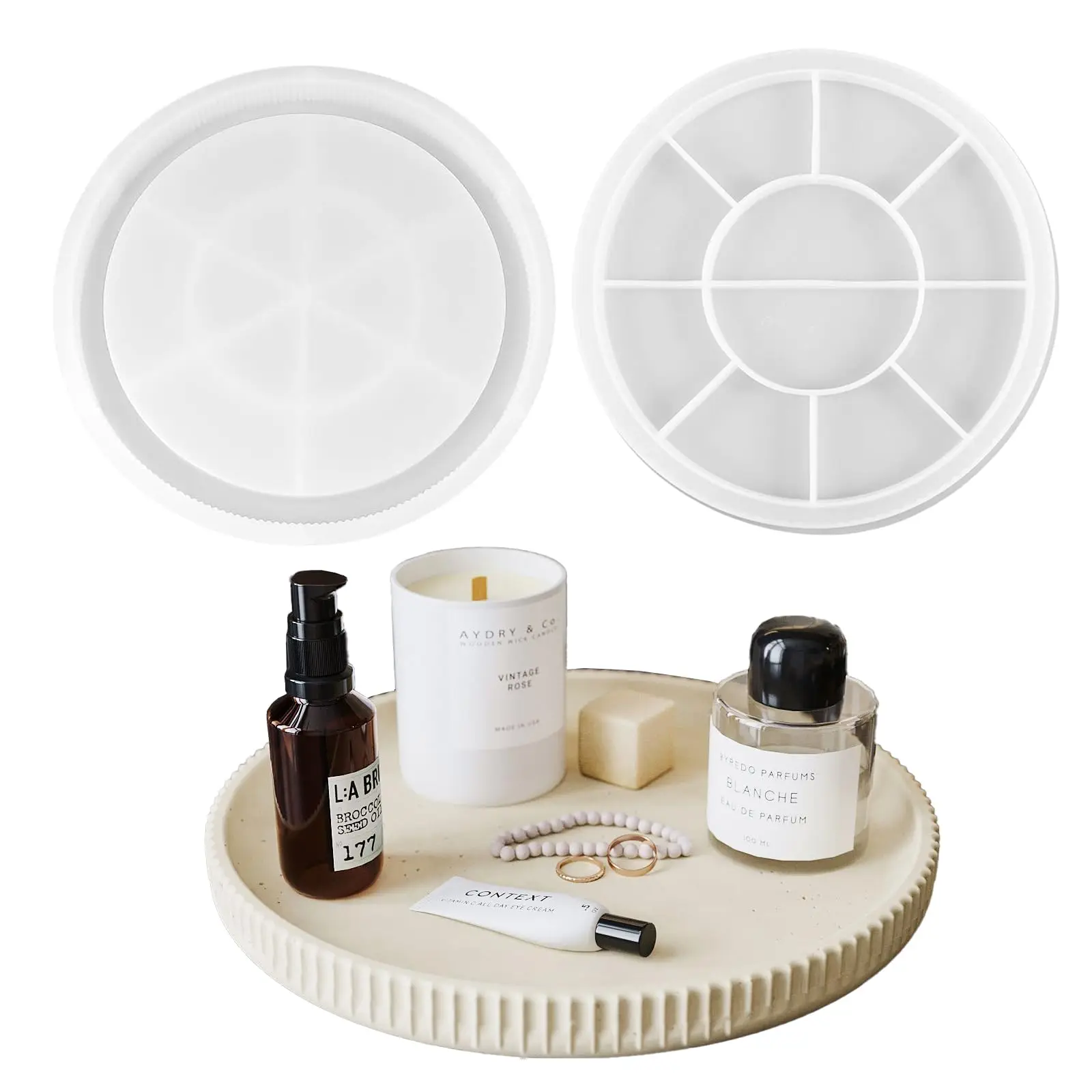 

Silicone Mould Plate with Rim, 22.5 cm DIY Rotundity Silicone Moulds Tray for Making Fruit Tea Tray Jewellery Plates Crafts