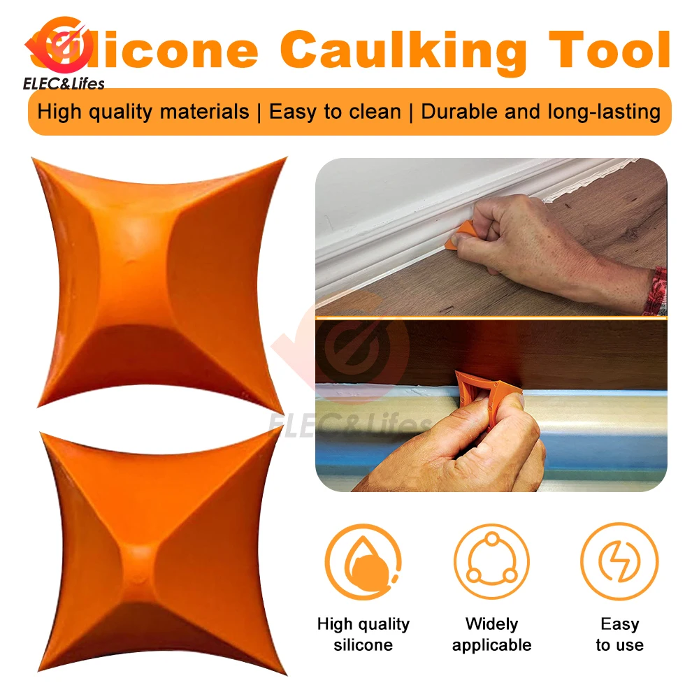 2Pcs Caulking Tool Kit Silicone Joint Sealant Spreader Spatula Scraper Edge Repair Tools Floor Tile Edges Cleaner