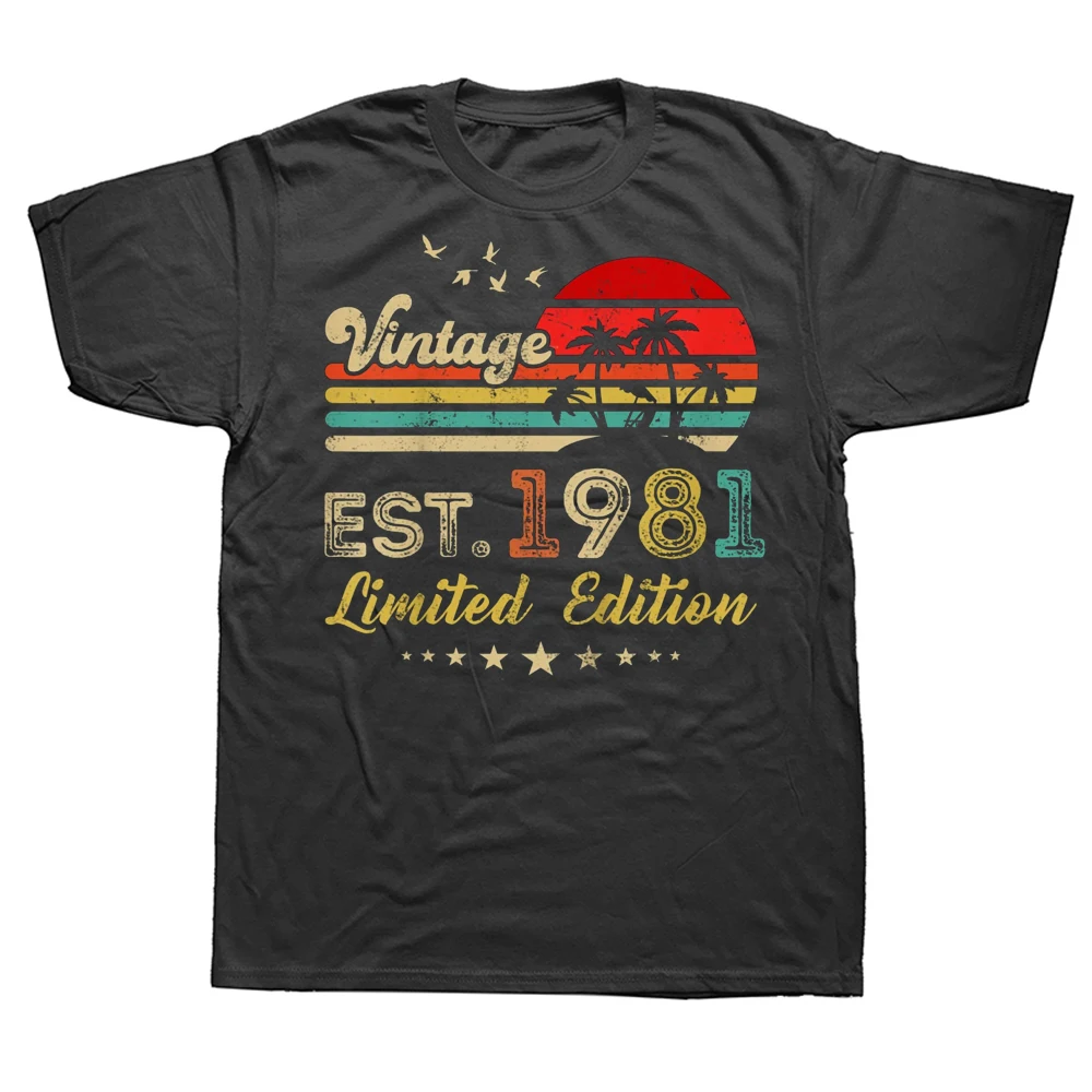 

Funny 42 Years Old Vintage 1981 Limited Edition 42nd T Shirts Graphic Cotton Streetwear Short Sleeve Birthday Gifts T-shirt Men