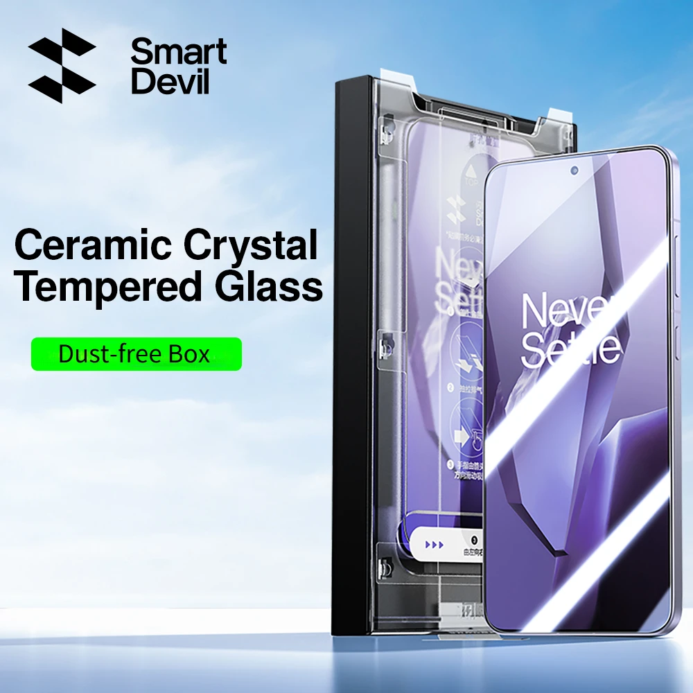 SmartDevil Dust-Free Box Tempered Glass Film Screen Protector for OnePlus ACE 5 pro 5 Full Coverage Clear Anti-Fingerprint