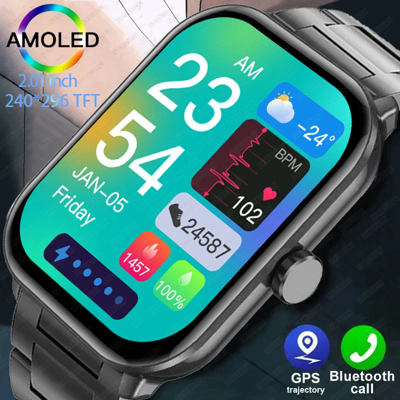 2025 جديد لنظام أندرويد ios ساعة 5 الأصلي الرجال لتحديد المواقع المسار بلوتوث دعوة معدل ضربات القلب مقاوم للماء الرياضة اللياقة البدنية سوار ذكي النساء