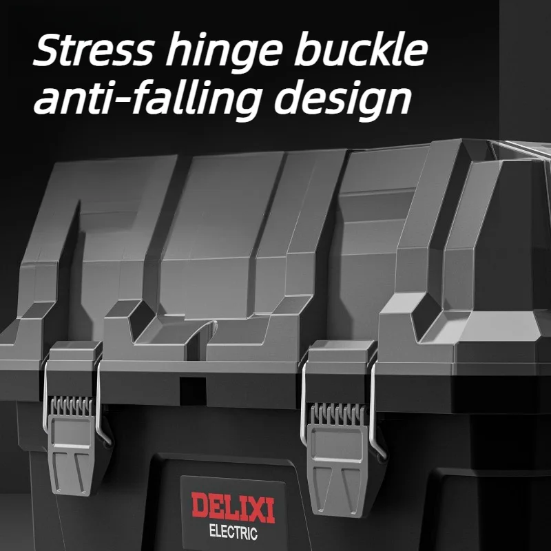 Large Size Folding Tool Case Portable Handle Storage Case Three Layers Dividers Organizer Toolbox Professional Tool Packaging