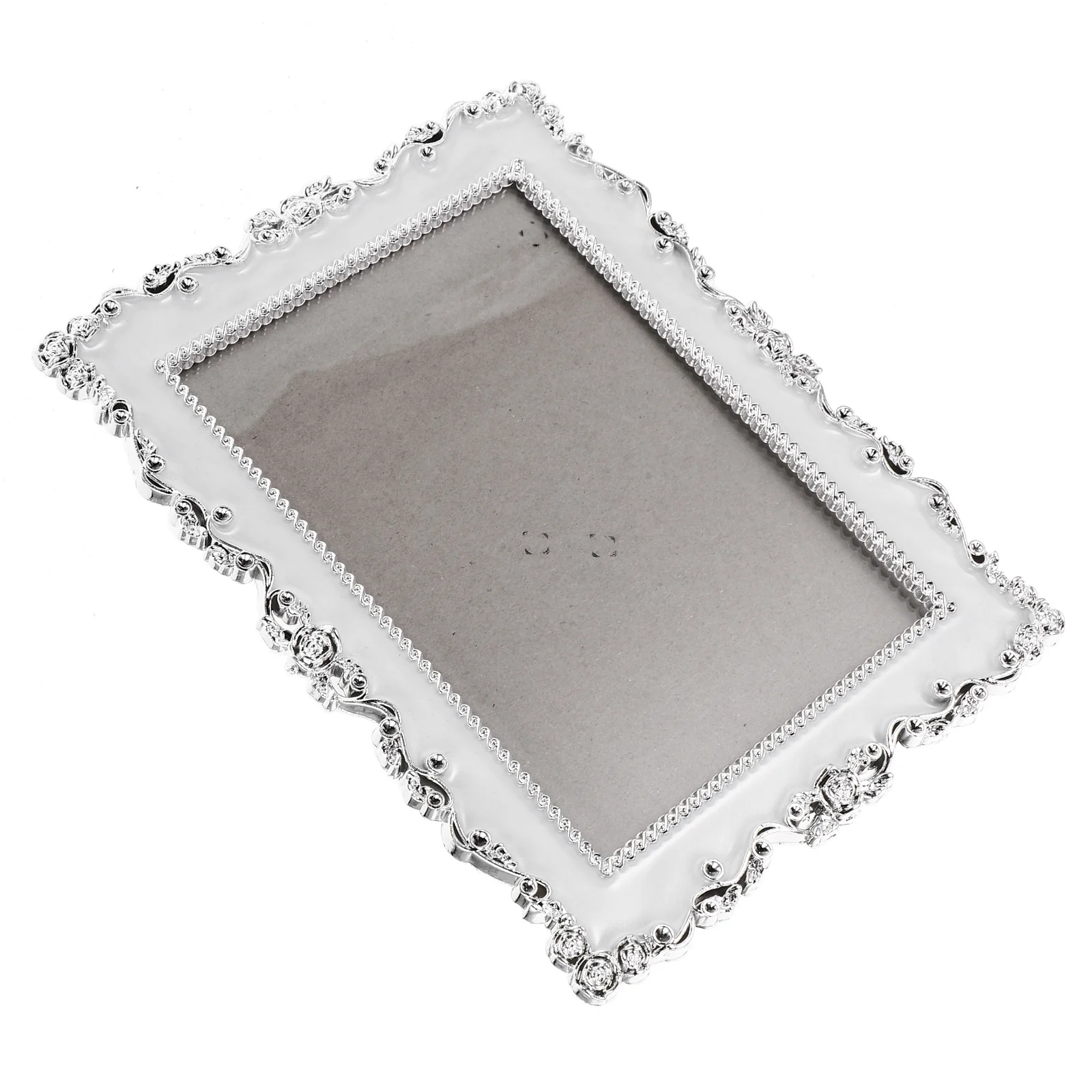 

Silver Plated Photo Frame Home Desktop Decoration Picture Holder Rose Creative European Style