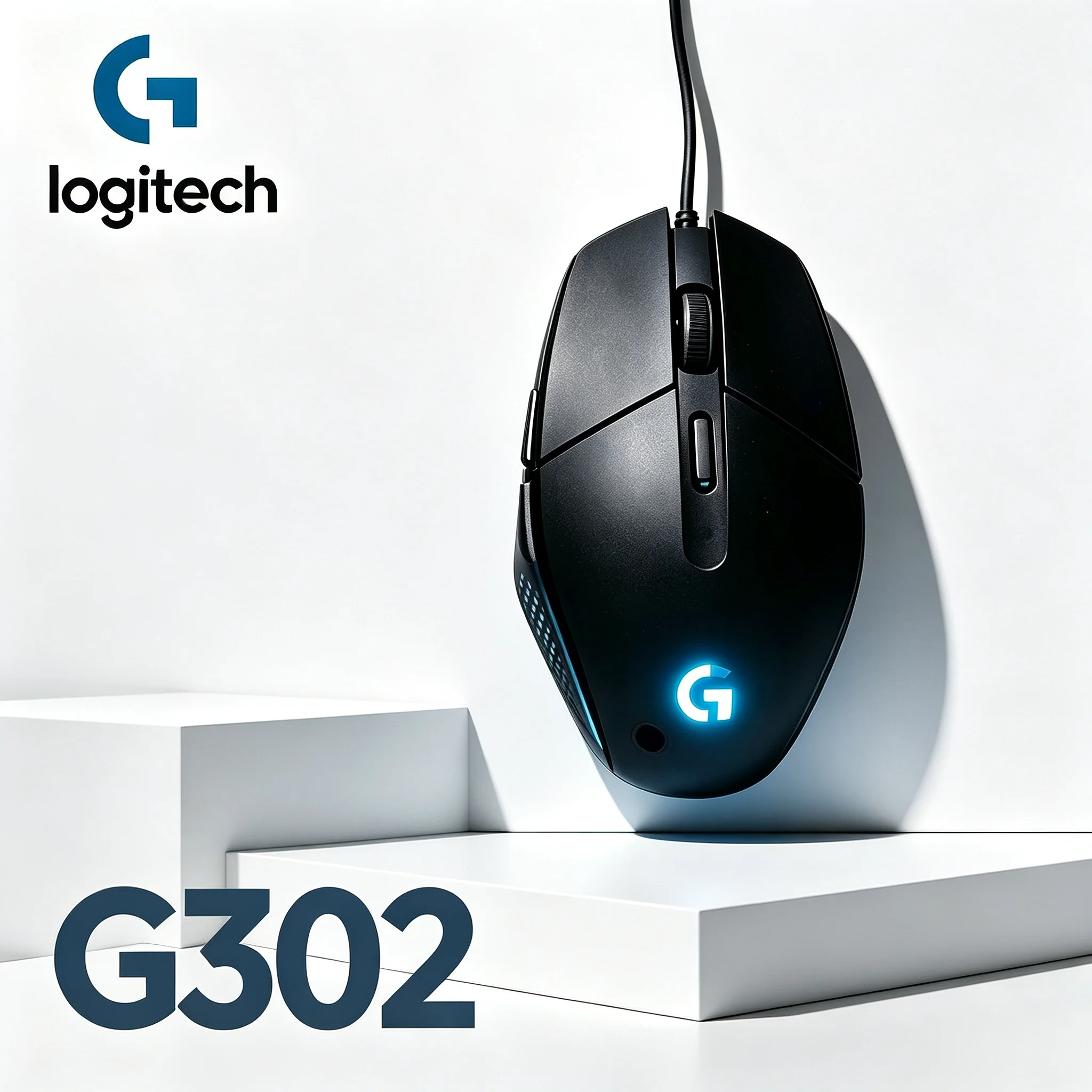 Logitech G302 USB Wired Mice For MOBA E‑Sport 4000DPI High‑Accuracy Sensor RGB Backlit 6 Custom Keys For Office Daily Work