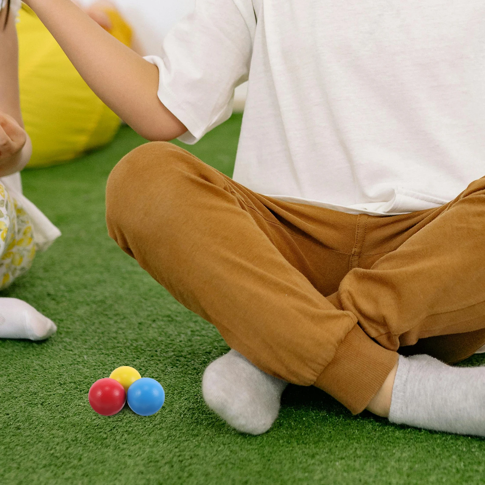 Bolas de croquet de madera para niños, bolas redondas de madera duraderas de tamaño apto para niños, juegos de césped al aire libre, juego en el patio trasero, 3 uds.