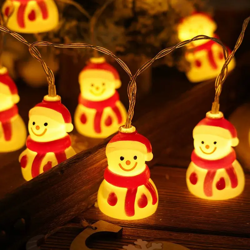 Christmas Tree Snowman String Lights 1.5M10LED 3M20LED Warm White Battery Operated Fairy Lights Home Party Holiday Decorations
