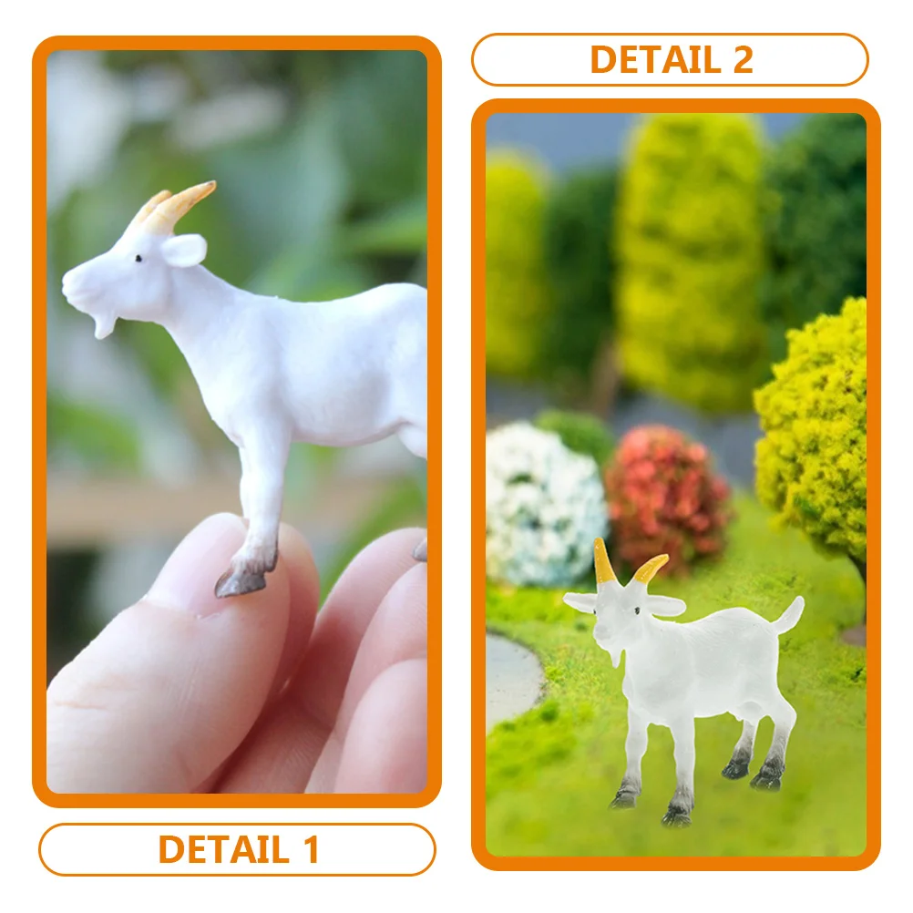 6Pcs Mini Goat Statues Desktop Animal Goat Models Photography Props Fake Goat Models Garden Decors goat decorations