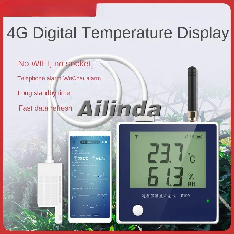 Digital anzeige, Zucht schuppen thermometer, drahtloser Temperatur-und Feuchtigkeit sensor, Kühlraum für landwirtschaft liche Maschinen